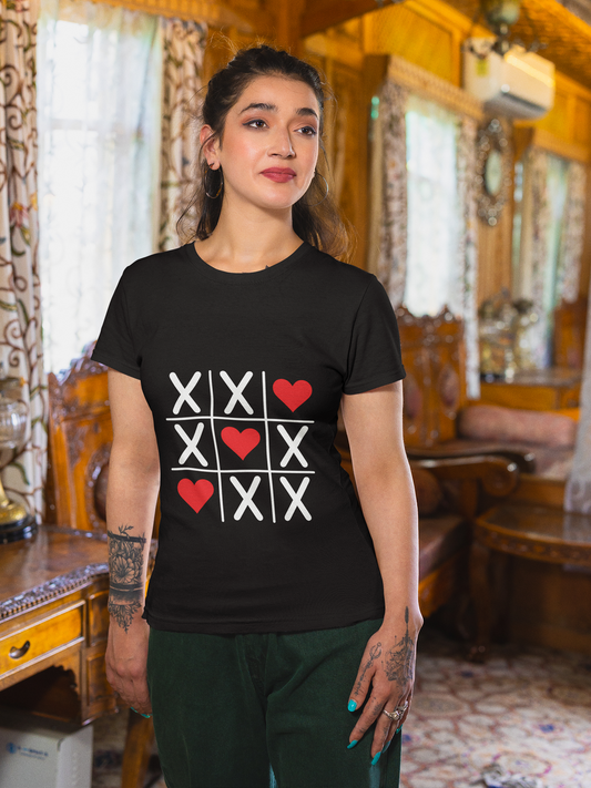 Tic Tac Toe Crew Neck T-Shirt for Women