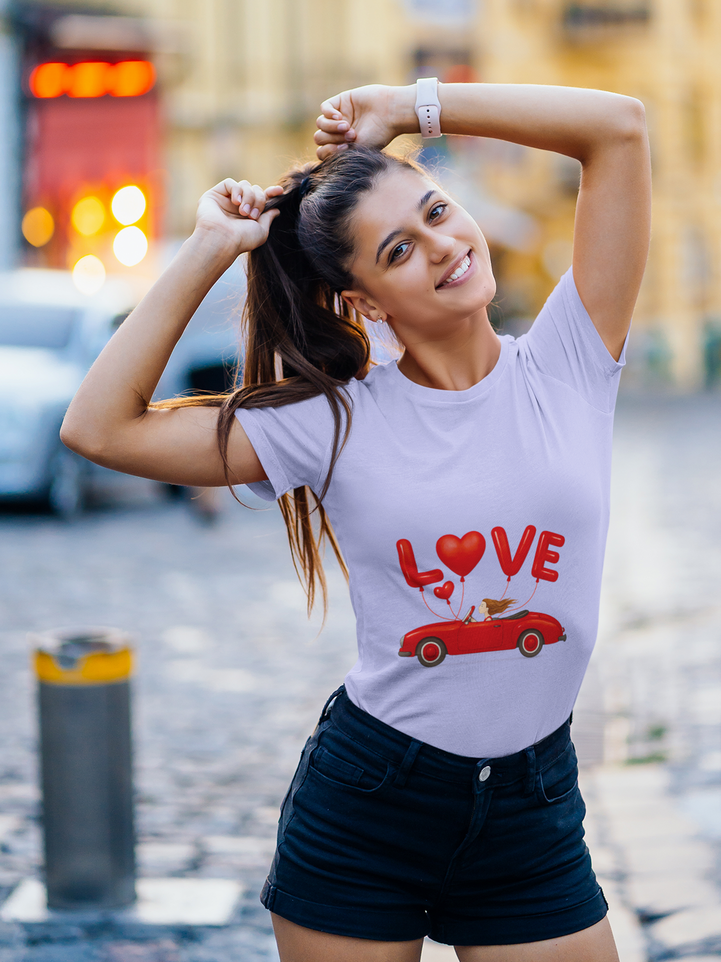 Love on Wheels Crew Neck T-Shirt for Women
