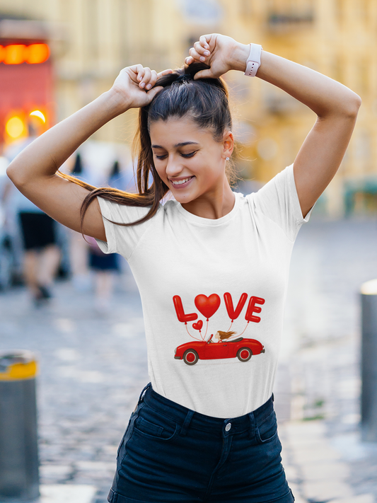 Love on Wheels Crew Neck T-Shirt for Women