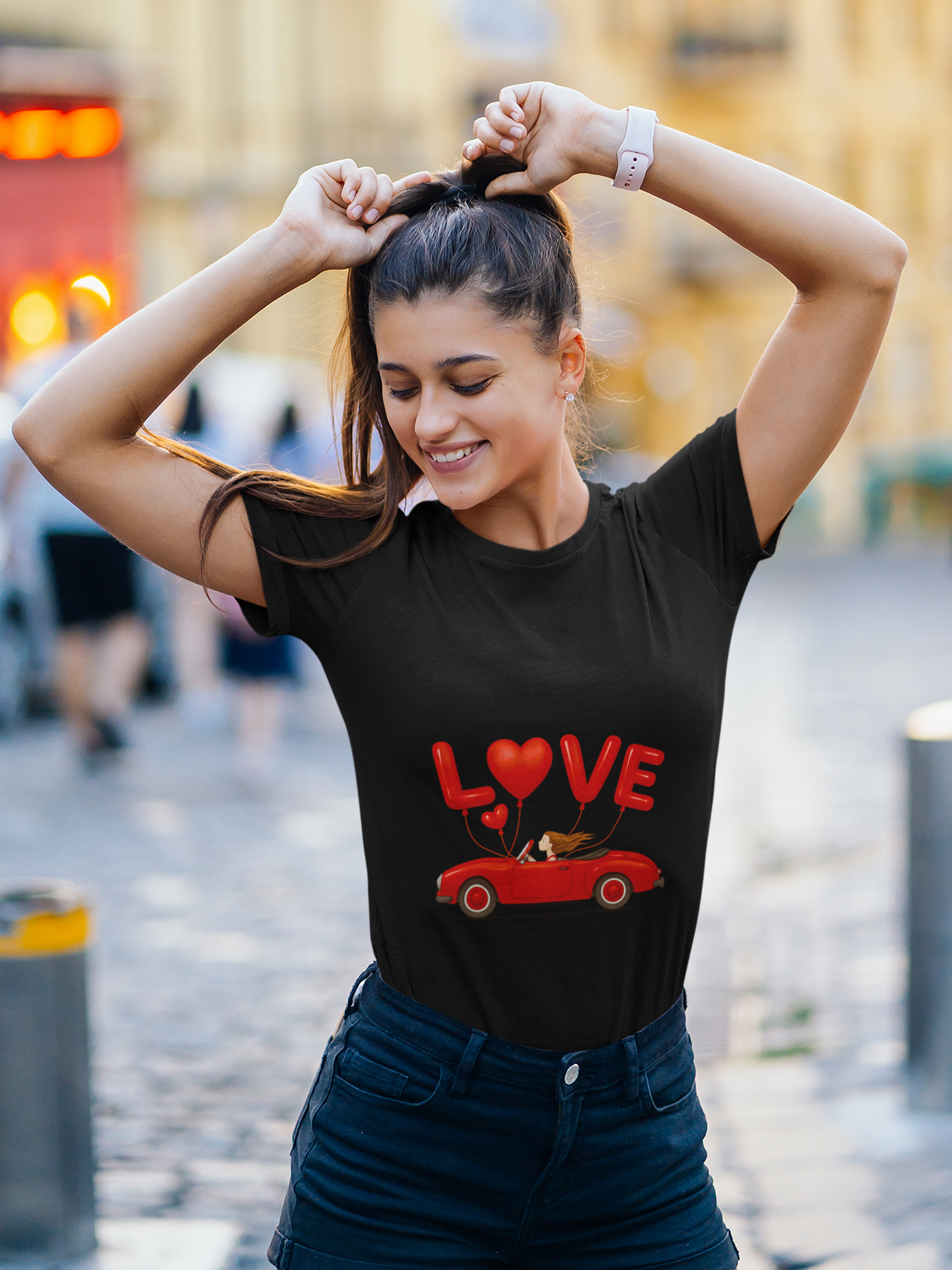 Love on Wheels Crew Neck T-Shirt for Women