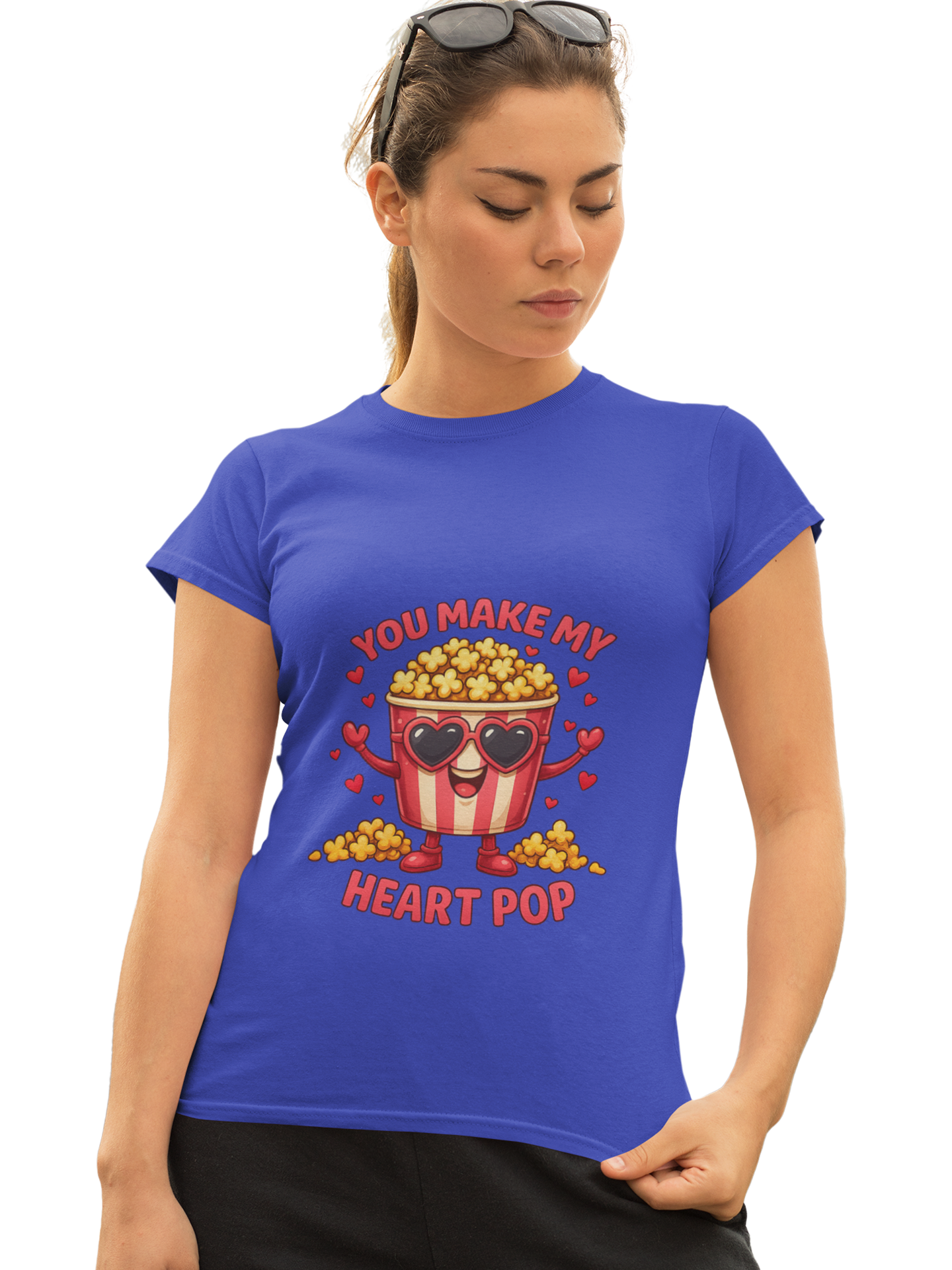 Heart Pop Crew Neck T-Shirt for Women