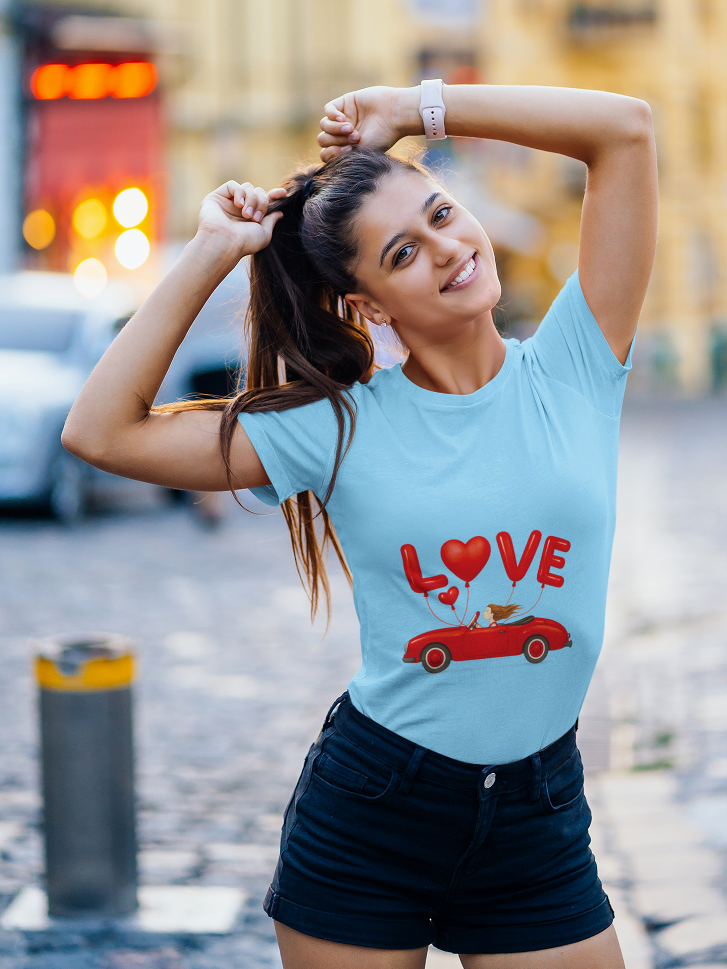 Love on Wheels Crew Neck T-Shirt for Women