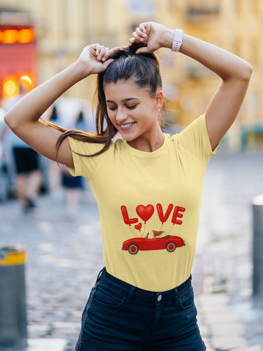 Love on Wheels Crew Neck T-Shirt for Women